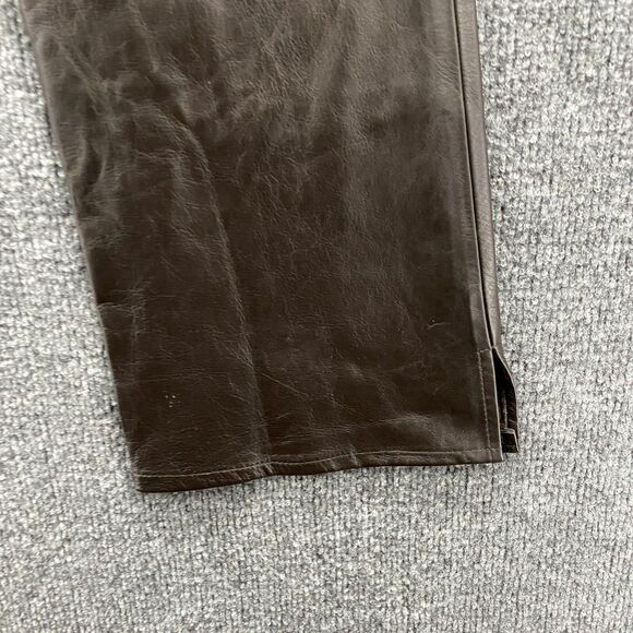 Cache Leather Pants Womens 2 Brown High Rise Bootcut Farm Ranch Western Casual - Picture 5 of 11